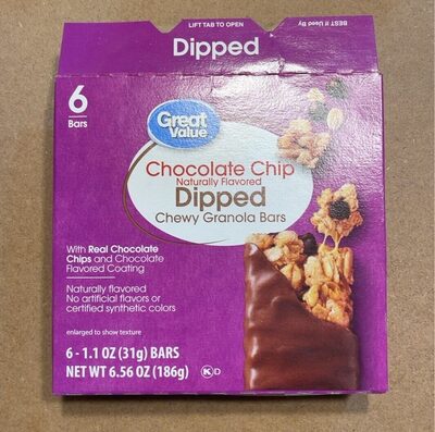 Chocolate Chip Dipped Chewy Granola Bars, Chocolate Chip