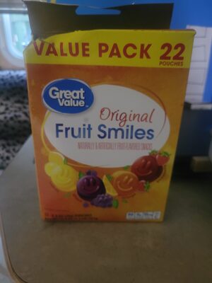Original Fruit Smiles Fruit-Flavored Snacks, Lemon, Grape, Strawberry, Orange