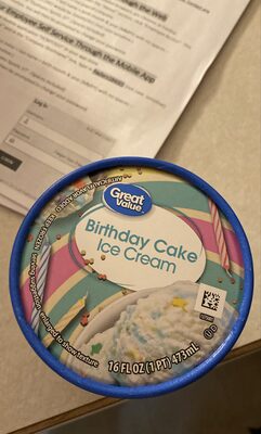 Birthday Cake Ice Cream With Blue Frosting & Confetti Candy Sprinkles, Birthday Cake