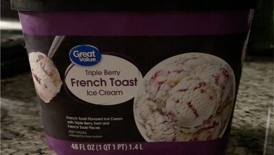 Triple Berry French Toast Flavored Ice Cream With Triple Berry Swirl And French Toast Pieces, Triple Berry French Toast