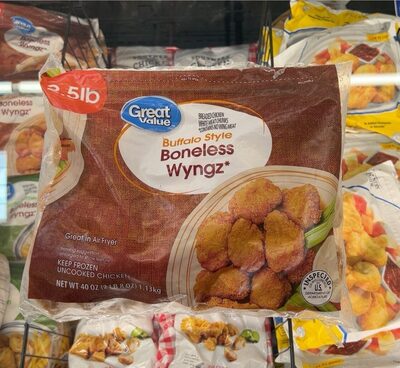 Buffalo Style Breaded Chicken White Meat Chunks Boneless Wyngz, Buffalo Style