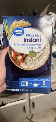 White Enriched Pre-Cooked Long Grain Instant Rice, White