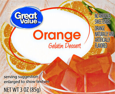 Orange Flavored Fat-Free Gelatin Dessert, Orange