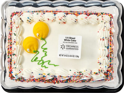 Iced White 1/4 Sheet Cake, Iced White