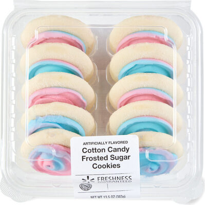 Cotton Candy Frosted Sugar Flavored Cookies, Cotton Candy Frosted Sugar
