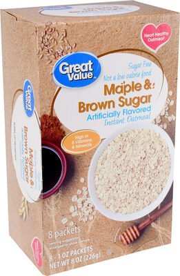 Maple & Brown Sugar Flavored Sugar Free Instant Oatmeal, Maple & Brown Sugar