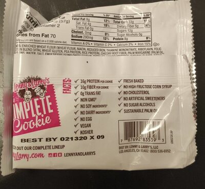 White Chocolaty Razzberry Baked Nutrition Cookie, White Chocolaty Razzberry