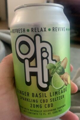 Ginger Basil Limeade Sparkling 20Mg Cbd Seltzer