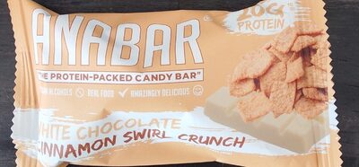 White Chocolate Cinnamon Swirl Crunch Protein-Packed Candy Bar, White Chocolate Cinnamon Swirl Crunch