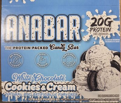White Chocolate Cookies & Creme Anabar Whole Food Performance Bar, White Chocolate Cookies & Creme