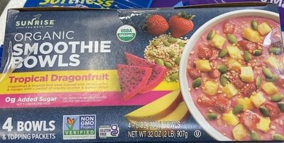 Tropical Dragonfruit Organic Smoothie Bowls, Tropical Dragonfruit