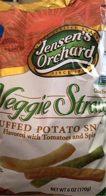 Veggie Straws Puffed Potato Snack Flavored With Tomatoes And Spinach, Tomatoes And Spinach