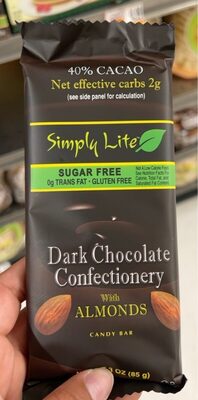 Dark Chocolate With Almonds Fine Chocolate Candy Bar, Dark Chocolate