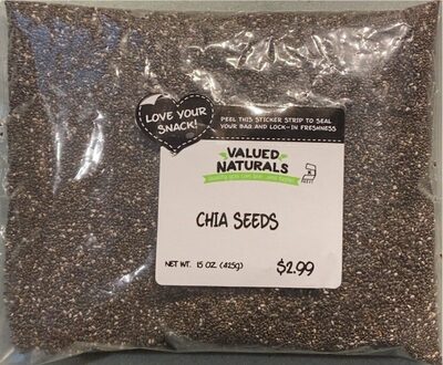 Valued Naturals Chia Seeds, 15 Oz