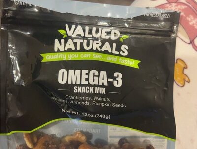Omega-3 Cranberries, Walnuts, Pecans, Almonds, Pumpkin Seeds Snack Mix, Omega-3