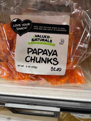 Valued Naturals Papaya Chunks, 9 Oz