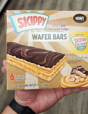 Peanut Butter Spread And Chocolate Fudge Wafer Bars, Peanut Butter; Chocolate Fudge