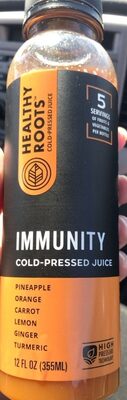 Orange, Pineapple, Carrot, Ginger, Turmeric, Lemon Immunity Cold-Pressed Juice, Orange, Pineapple, Carrot, Ginger, Turmeric, Lemon