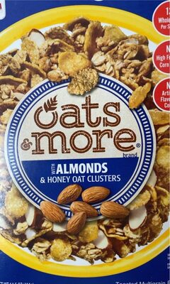 Oats & More With Almonds & Honey Flavored Oat Clusters Sweetened Corn And Wheat Cereal With Granola And Almonds, Oats & More
