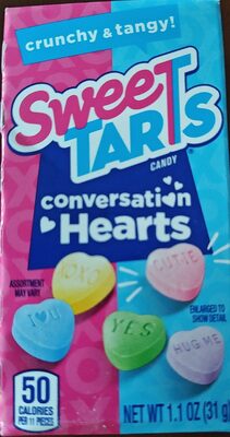 Cherry, Blueberry Punch, Grape, Lemon, Apple Conversation Hearts Candy, Cherry, Blueberry Punch, Grape, Lemon, Apple