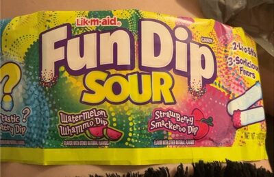 Strawberry, Watermelon, Sour Fun Dip Candy, Strawberry, Watermelon, Sour