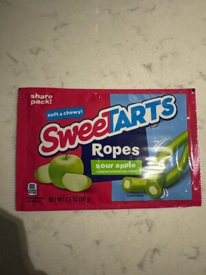 Sour Apple Soft & Chewy Ropes Candy, Sour Apple