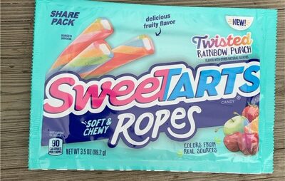 Twisted Rainbow Punch Soft & Chewy Ropes Candy, Twisted Rainbow Punch