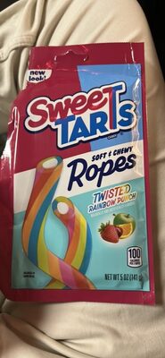Twisted Rainbow Punch Flavor Soft & Chewy Ropes Candy, Twisted Rainbow Punch