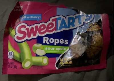 Sour Apple Soft & Chewy Ropes Candy, Sour Apple