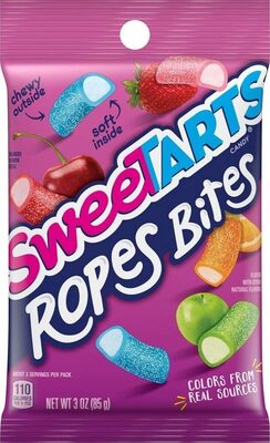 5 Flavors Ropes Bites Candy, Strawberry, Blue Punch, Cherry, Apple, Orange