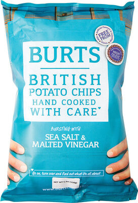 Sea Salt & Malted Vinegar Flavored British Hand Cooked Potato Chips, Sea Salt & Malted Vinegar