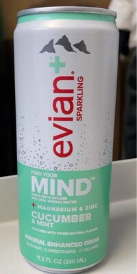 Cucumber & Mint Flavored Sparkling Mineral Enhanced Drink, Cucumber & Mint