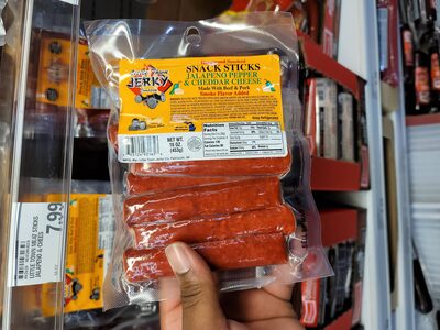 Jalapeno Pepper & Cheddar Cheese Hardwood Smoked Snack Sticks, Jalapeno Pepper & Cheddar Cheese