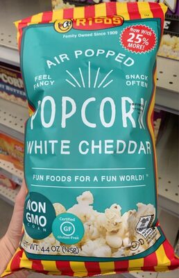 White Cheddar Air Popped Popcorn, White Cheddar