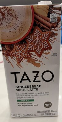 Gingerbread Spice Latte Decaf Decaffeinated Black Tea Concentrate, Gingerbread Spice Latte