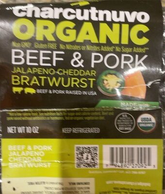 Beef & Pork Jalapeno Cheddar Bratwurst, Beef & Pork Jalapeno Cheddar