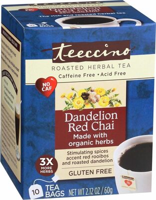 Dandelion Red Chai Roasted Herbal Tea Bags, Dandelion Red Chai