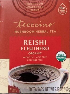 Reishi Eleuthero Organic Mushroom Herbal Tea Bags, Reishi Eleuthero