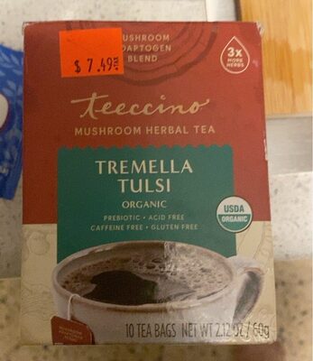 Tremella Tulsi Organic Mushroom Herbal Tea Bags, Tremella Tulsi