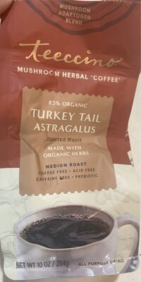 Medium Roast Turkey Tail Astragalus Mushroom Herbal Coffee, Turkey Tail Astragalus