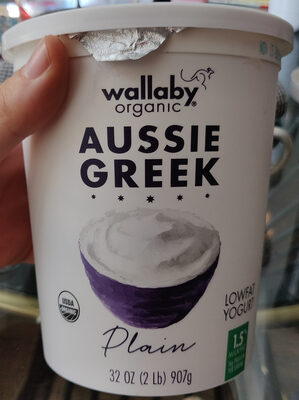 Plain Organic Aussie Greek Style Lowfat Yogurt, Plain
