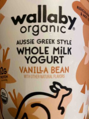 Vanilla Bean Organic Aussie Greek Style Whole Milk Yogurt, Vanilla Bean
