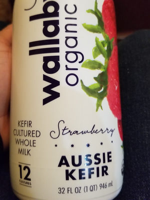 Strawberry Organic Aussie Kefir Cultured Whole Milk, Strawberry