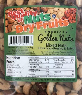 Extra Fancy Roasted & Salted Mixed Nuts Golden Pack, Extra Fancy Roasted & Salted