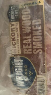 Real Wood Smoked Hickory Thick Cut Bacon, Real Wood Smoked