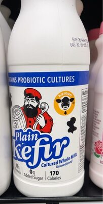 Plain Unsweetened Kefir Cultured Wholemilk, Plain Unsweetened