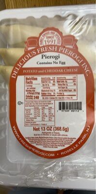 Potato And Cheddar Cheese Pierogi, Potato; Cheddar Cheese