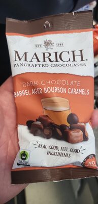 Dark Chocolate Barrel Aged Bourbon Caramels, Dark Chocolate Barrel Aged Bourbon
