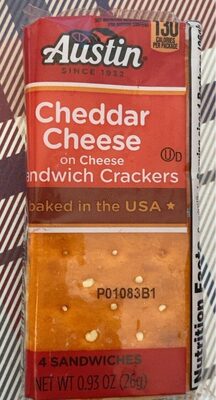 Austin Crackers Cheese With Cheddar Cheese .91oz