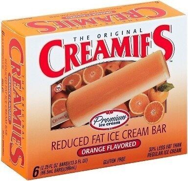 Orange Reduced Fat Premium Ice Cream Bar, Orange